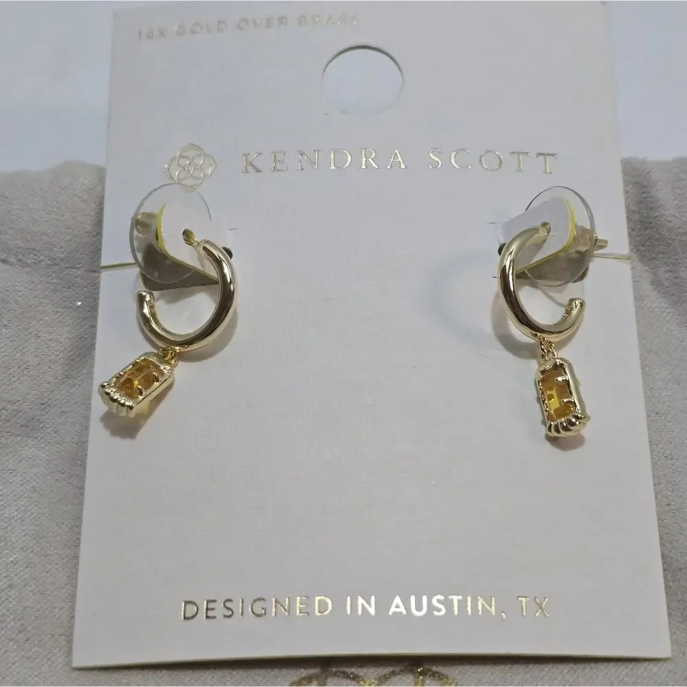 Kendra Scott Huggie Hoop Earrings Gold‎ Plated New